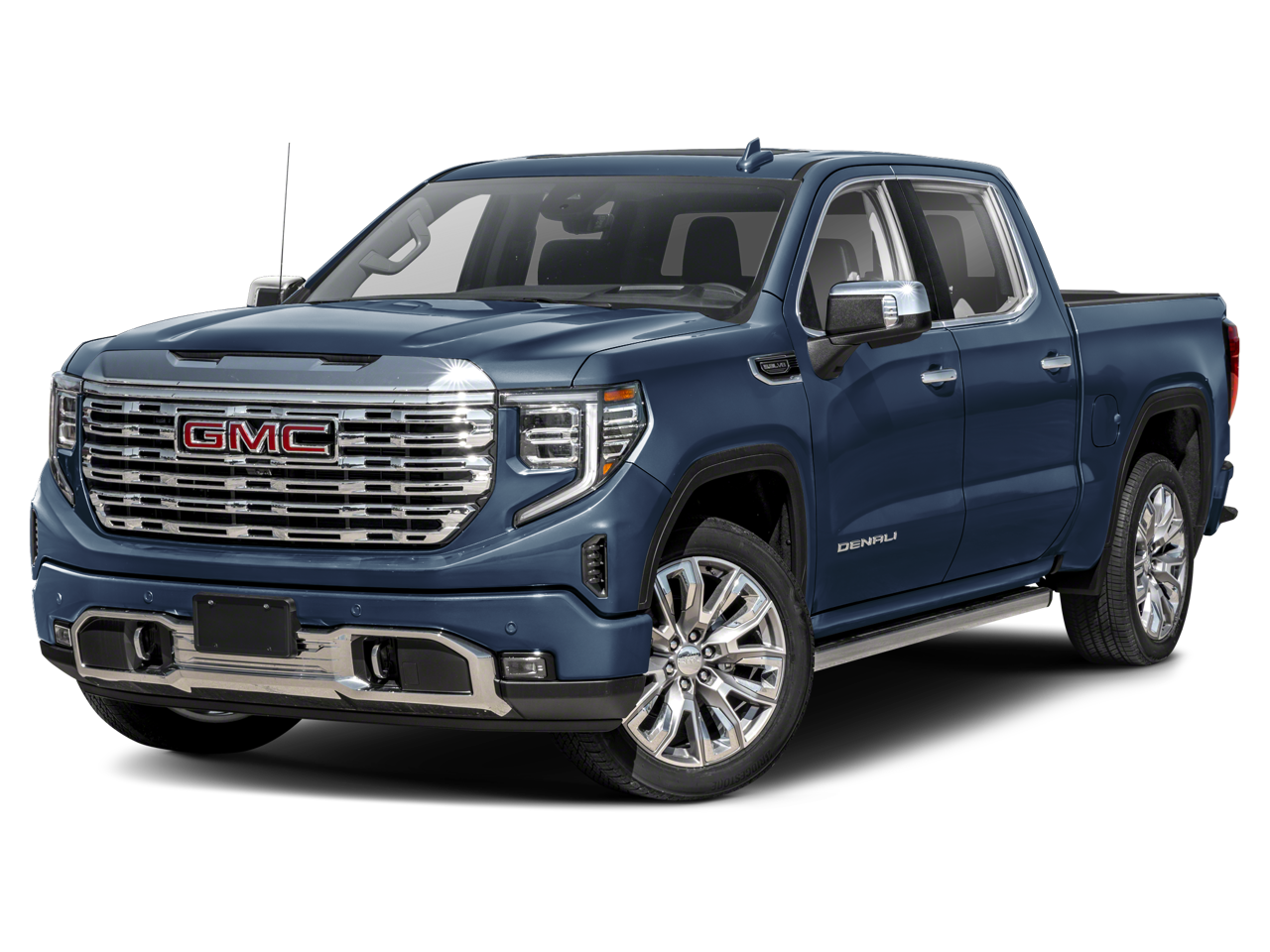 2025 GMC Sierra 1500 Denali in White Frost Tricoat — front three-quarter view