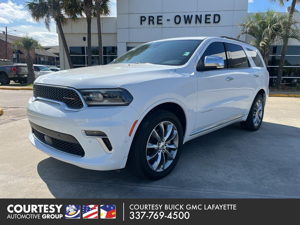 2022 Dodge Durango Citadel in White — front three-quarter view