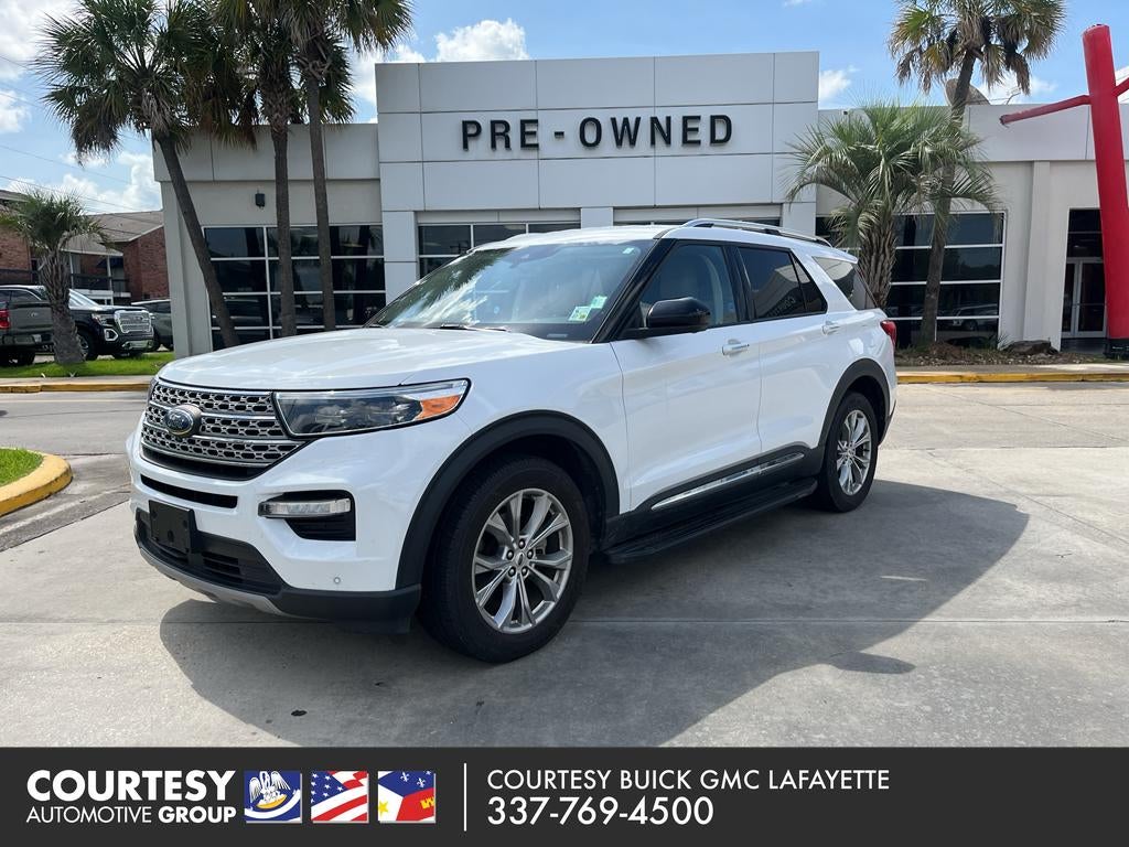 2023 Ford Explorer Limited in White — front three-quarter view