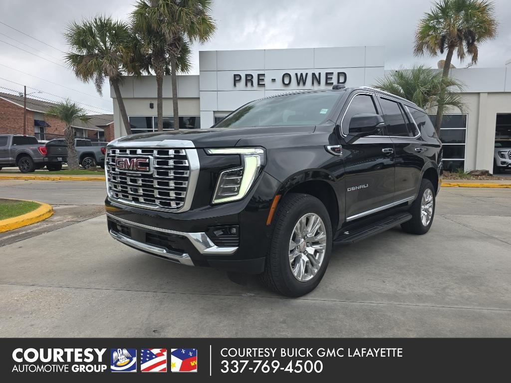 2025 GMC Yukon Denali in Onyx Black — front three-quarter view