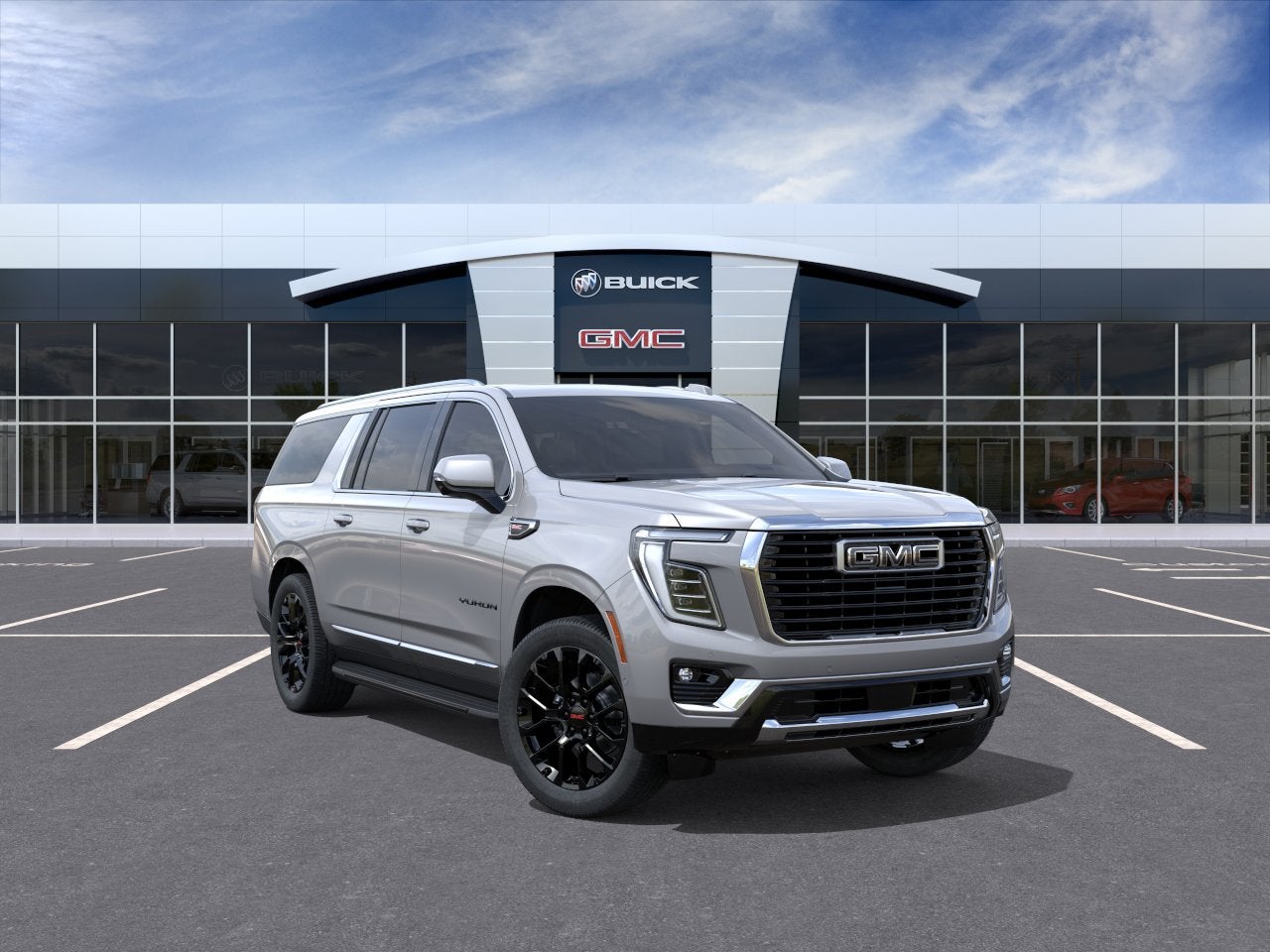 2026 GMC Yukon XL Elevation in Sterling Metallic — front three-quarter view