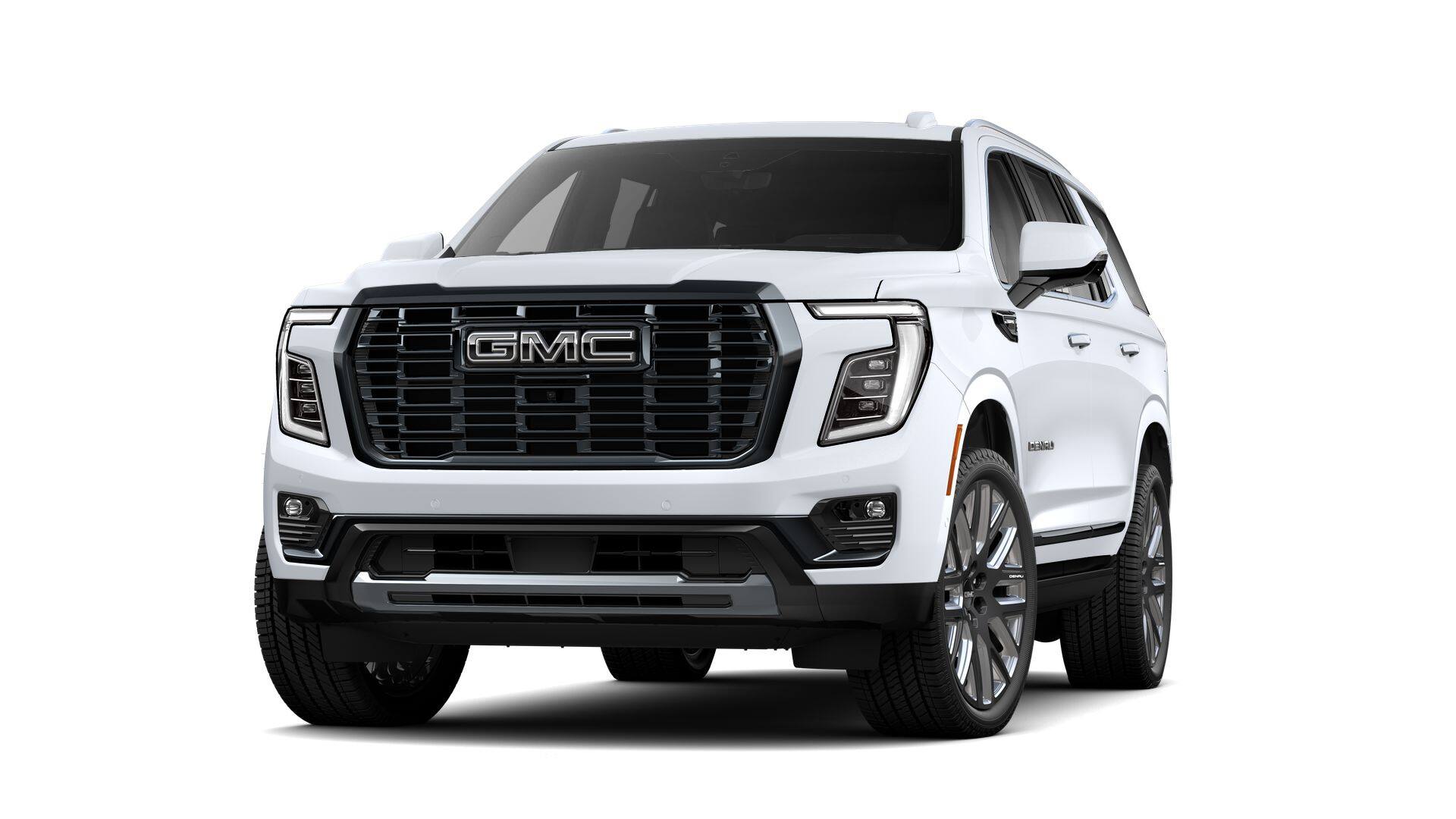 2026 GMC Yukon Denali Ultimate in Glacier White Tricoat — front three-quarter view