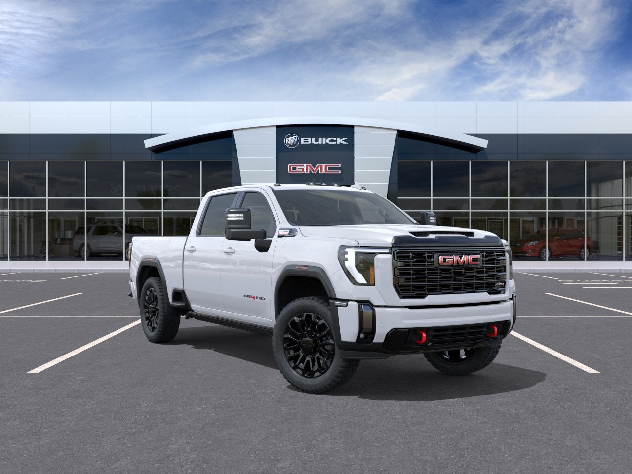 2026 GMC Sierra 2500 HD AT4 in Summit White — front three-quarter view