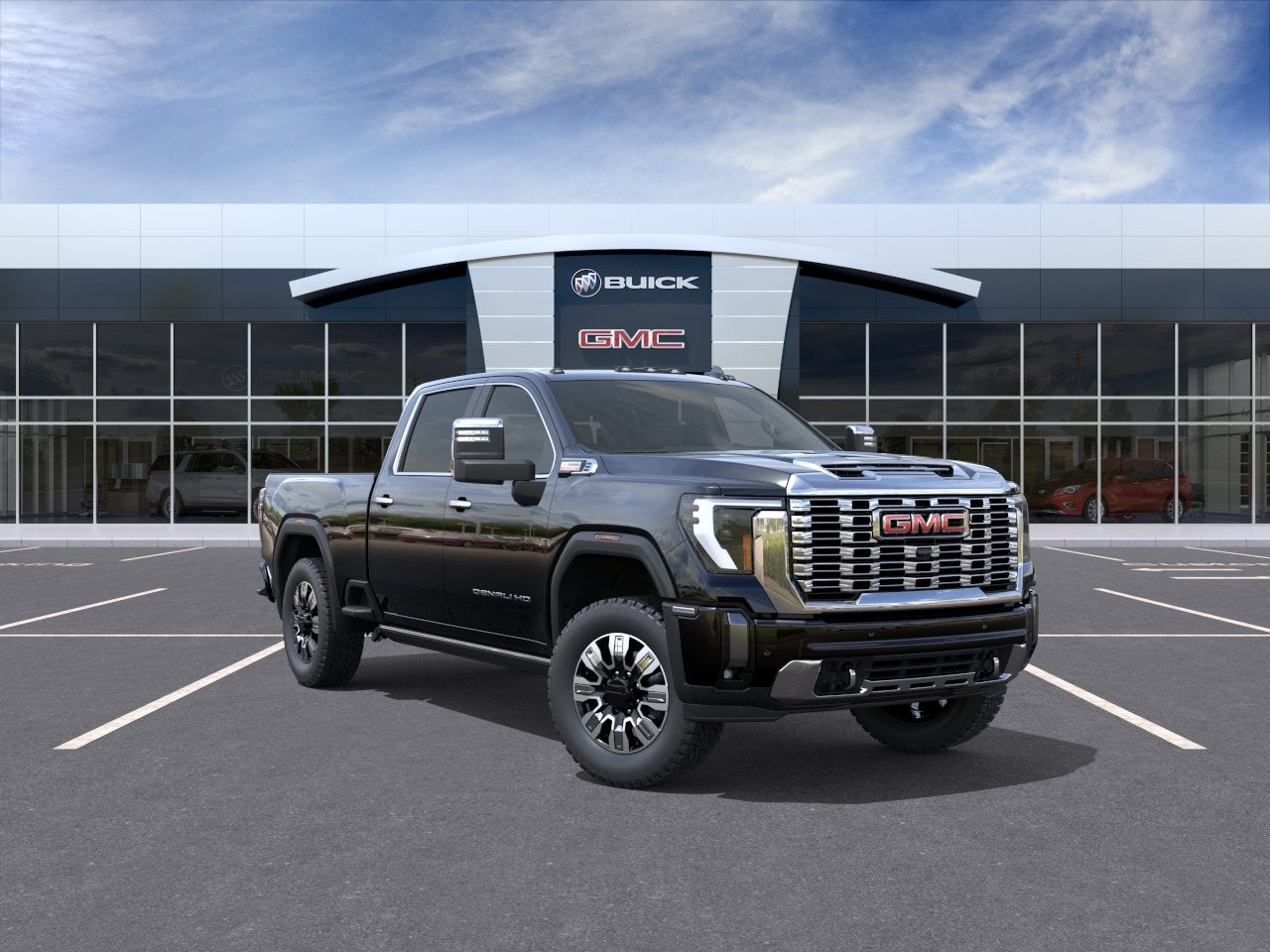 2026 GMC Sierra 2500 HD Denali in Onyx Black — front three-quarter view