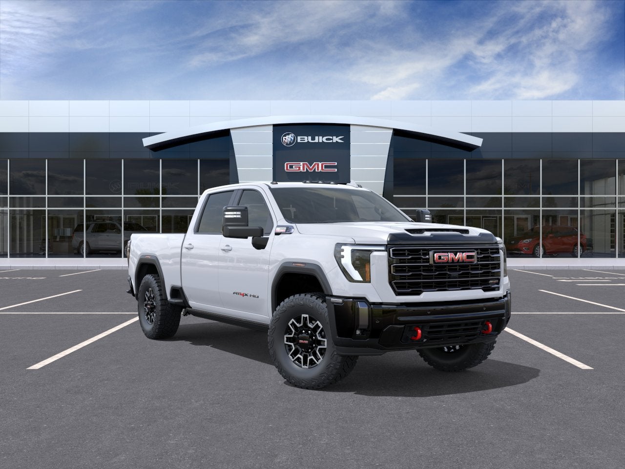 2026 GMC Sierra 2500 HD AT4X in Summit White — front three-quarter view
