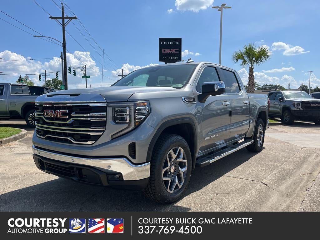 2026 GMC Sierra 1500 SLT in Sterling Metallic — front three-quarter view