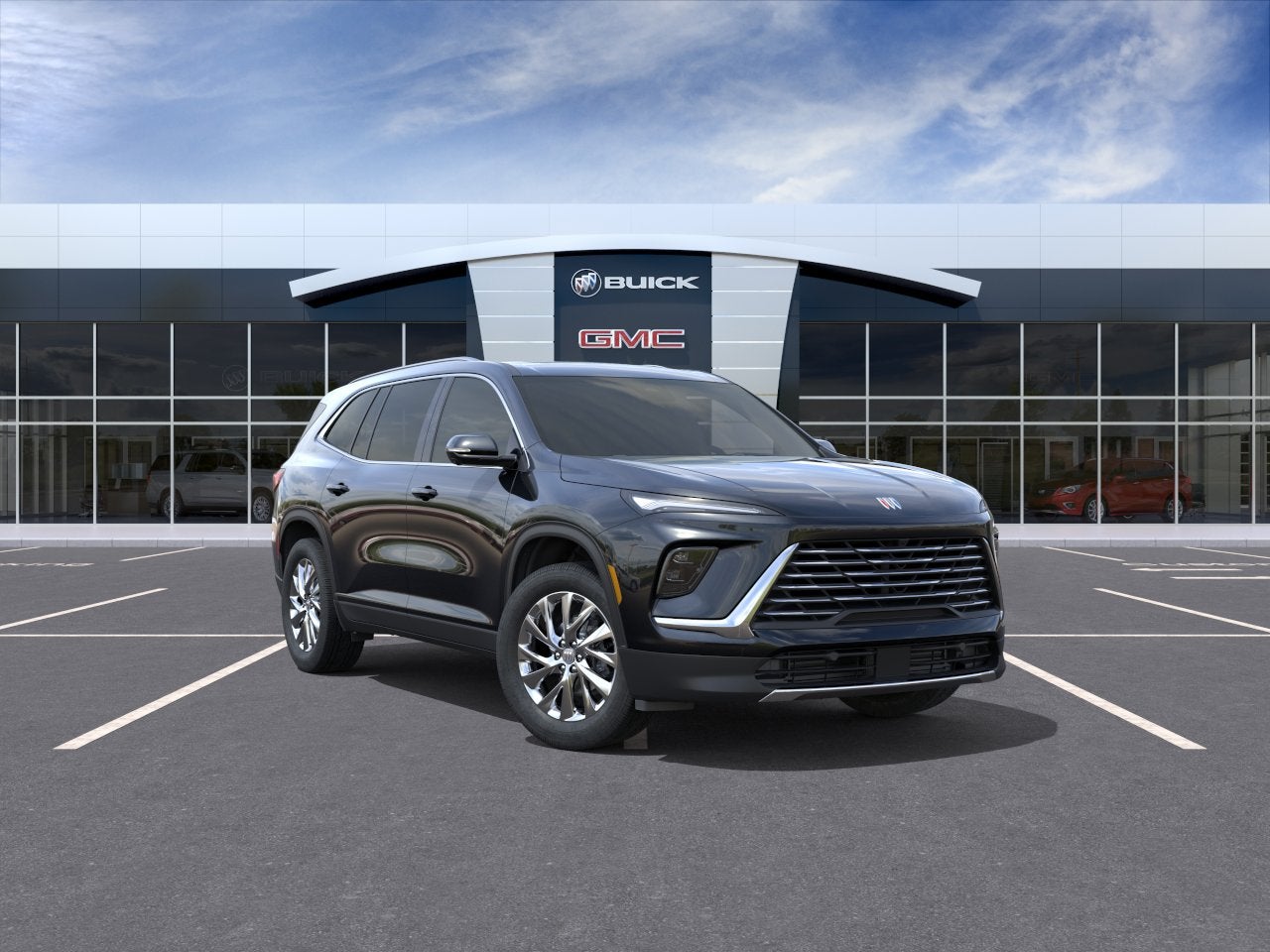 2026 Buick Enclave Preferred in Ebony Twilight Metallic — front three-quarter view