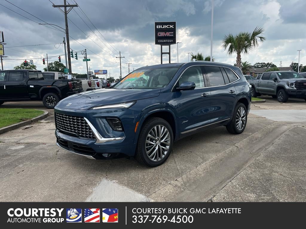 2026 Buick Enclave Avenir in Ocean Blue Metallic — front three-quarter view