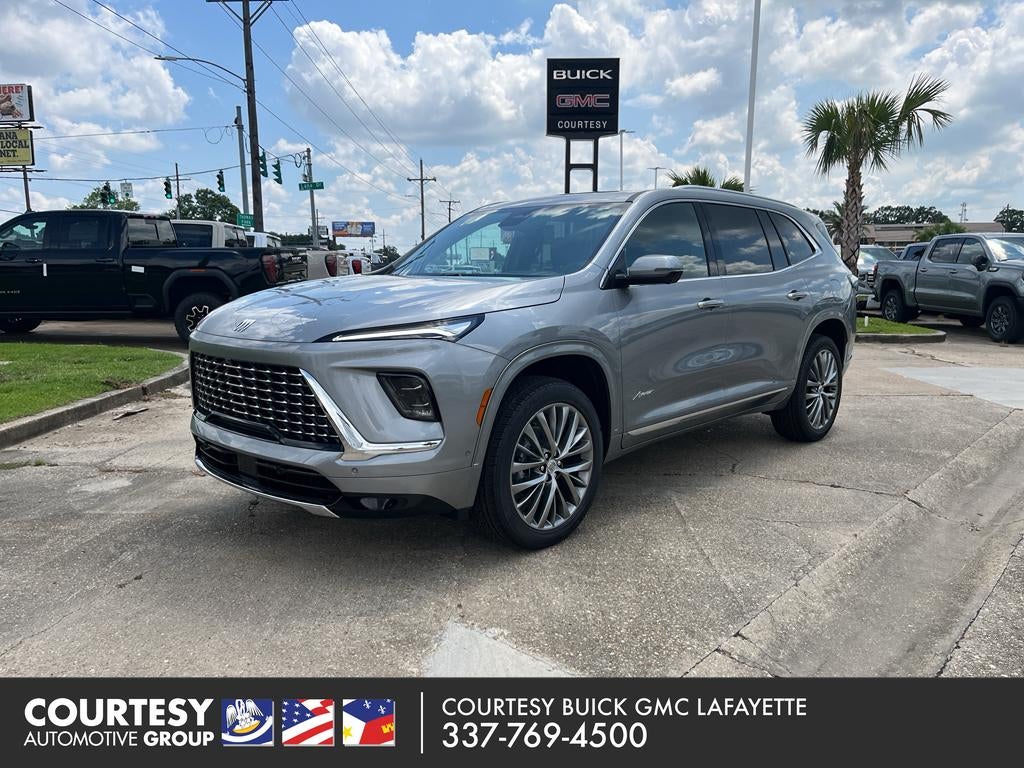 2026 Buick Enclave Avenir in Moonstone Gray Metallic — front three-quarter view