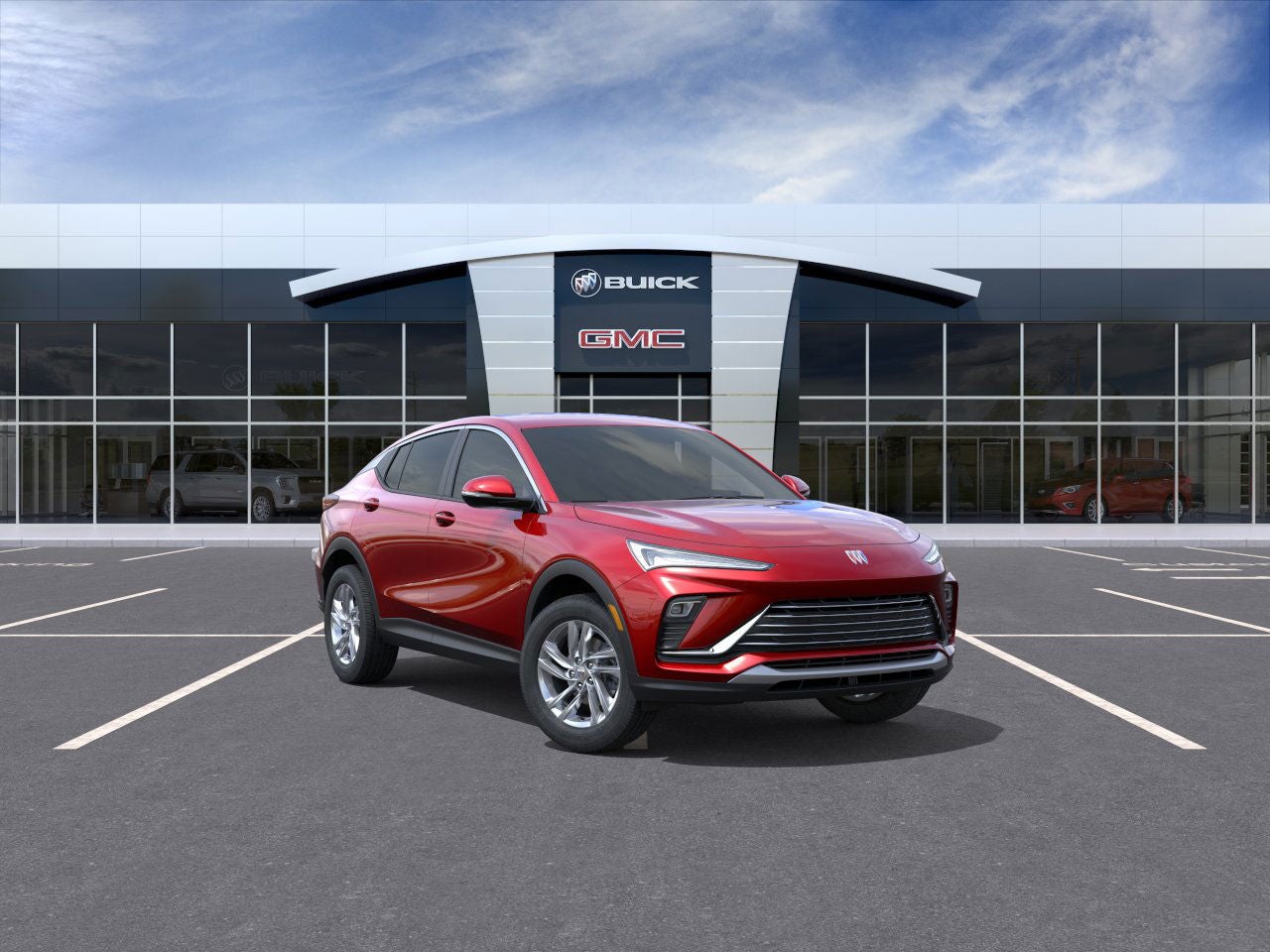 2026 Buick Envista Preferred in Brilliant Red — front three-quarter view