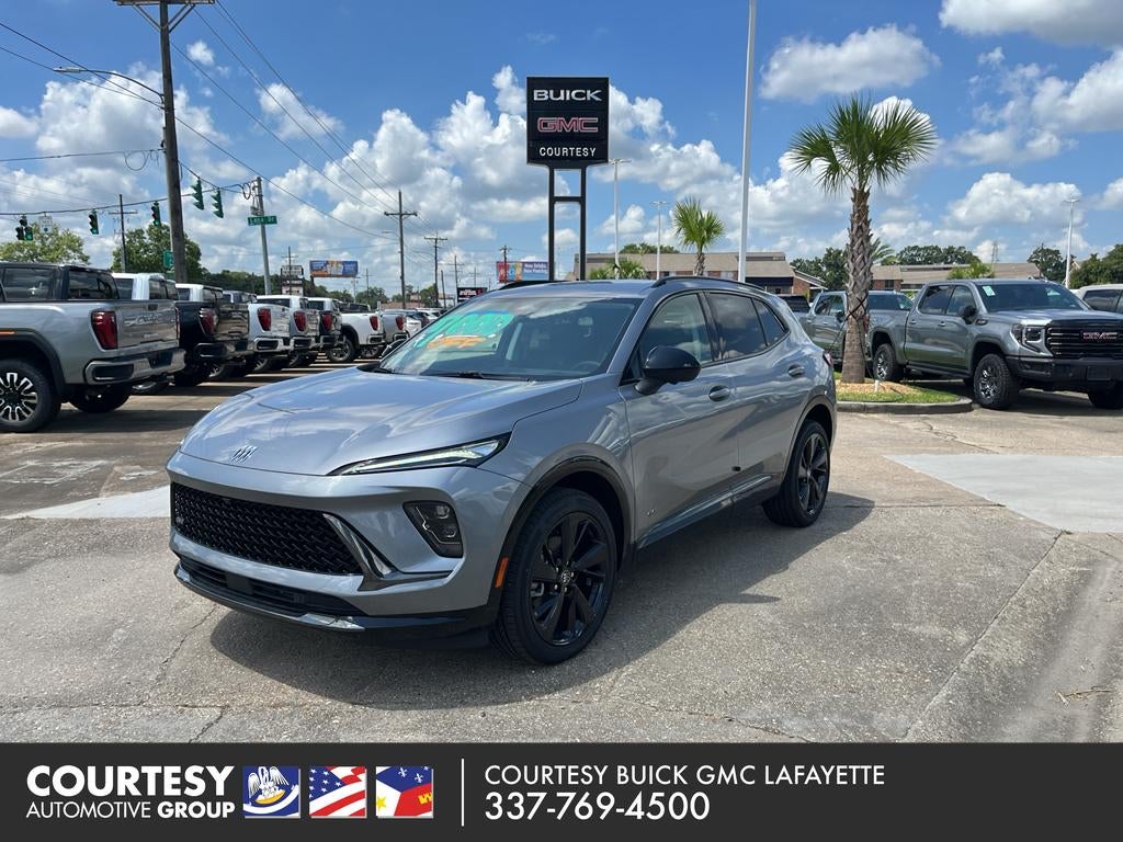 2026 Buick Envision Sport Touring in Moonstone Gray Metallic — front three-quarter view